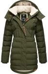Ragwear Damen wasserdichter Wintermantel Steppmantel mit Kapuze Ashanta Olive23 Gr.