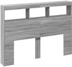 vidaXL LED-Kopfteil mit Ablage Grau Sonoma 140x17x102 cm