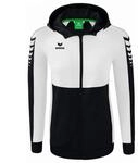 Erima Damen Six Wings Trainingsjacke mit Kapuze (1032225), schwarz/wei&szlig;, 34