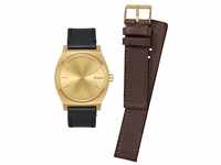 Nixon - Time Teller 37mm Geschenkpaket All Gold/Black/Brown - Armbanduhr Unisex