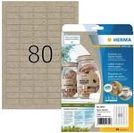 HERMA 10751 Universal Etiketten aus Graspapier, 20 Blatt, 35,6 x 16,9 mm, 80 pro A4