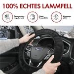Walser Lammfell Lenkradbezug Schwarz Lammfell, Winter Lenkradw&auml;rmer, Auto