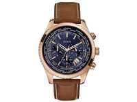Guess Herren Chronograph Quarz Smart Watch Armbanduhr mit Leder Armband W0500G1