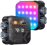 K&F CONCEPT 360&deg; Vollfarbige RGB Videolicht 60 LED mit 2000mAh Akku,Schwarz 