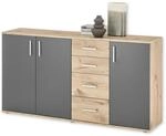 BC 1040 Sideboard in Grau, Viking Oak Optik - Moderne Kommode mit Schubladen und viel