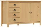 vidaXL Kiefernholz Massiv Sideboard mit 4 Schubladen 2 T&uuml;ren Kommode Beistellschrank
