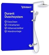 Duravit Duschsystem, Duschkopf mit 3 Strahlarten, Chrom | Kopfbrause im Winkel
