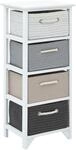 vidaXL Flurschrank Regalschrank Dielenkommode 4 Schubladen Holz Landhausstil
