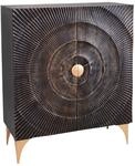 Highboard GOLDEN SUNSET - 120cm - schwarz gold - Mangoholz mit Stauraum | Soft...