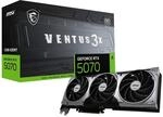 MSI GeForce RTX 5070 12G Ventus 3X OC - 12GB GDDR7 (28Gbps/192-bit), PCIe 5, Boost: