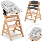 hauck Alpha+ Hochstuhl Newborn Set mit Eco Bouncer - Natural | Mitwachsender...