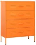 vidaXL Kommode Orange 80x35x101,5 cm Stahl