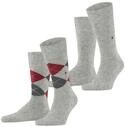 Burlington Herren Socken Everyday Mix Multipack M So Baumwolle gemustert 2 Paar, Grau