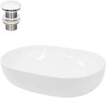 ECD Germany Design Waschbecken Waschtisch 600 x 420 x 145 mm inkl....