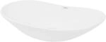 ECD Germany Design Waschbecken Waschtisch 640 x 365 x 130 mm aus Keramik Wei&szlig; -
