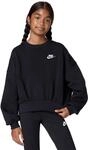 Nike FZ9244-010 G NSW Club FLC BXY CRW LBR Sweatshirt Girls Black/White Taille L