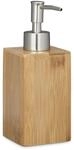 Relaxdays Seifenspender Bambus eckig, manuell, Natur | HxBxT: 18 x 6,5 x 8 cm,