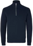 SELETED Homme Herren Slhdane Knit Structure Half Zip Noos Strickpullover, Sky