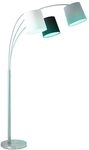 LED Stehlampe dimmbar mit Fernbedienung Bogenlampe Wohnzimmer grau Stehleuchte