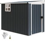Outsunny Metall Ger&auml;tehaus 2,7m&sup2; 128x231x181cm Ger&auml;teschuppen mit Pultdach...