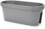 Spetebo Balkon Gel&auml;nder Blumenkasten oval, grau, 60 cm, Kunststoff