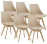 [en.casa] Esszimmerst&uuml;hle Fl&auml;ten 6er Set Stuhl K&uuml;chenst&uuml;hle Kunstleder...