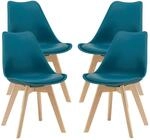 [en.casa] Esszimmerst&uuml;hle Fl&auml;ten 4er Set Stuhl K&uuml;chenst&uuml;hle Kunstleder...