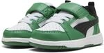 PUMA Kinder Rebound V6 Low Sneakers 25, White Black Archive Green