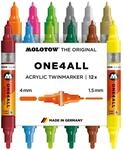 Molotow One4All Acrylic Twin Marker Main Kit 2 (Strichst&auml;rke 1,5 mm und 4,0 mm,