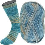 LANA GROSSA Meilenweit 100 Merino extrafine Luna | Hochwertiges Sockengarn,