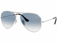 Ray Ban Sonnenbrille Aviator, 58 mm, Gestell: Silber, Gläser: Blauer Grad