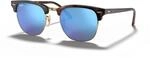 Ray-Ban RB3016 Clubmaster Sonnenbrille 51mm, Braun (Gestell: Havana, Gl&auml;ser: Blau