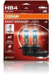 Osram NIGHT BREAKER LASER HB4, +150% mehr Helligkeit, Halogen-Scheinwerferlampe,