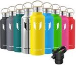 Sparrow Trinkflasche Edelstahl 750ml - Thermosflasche mit Strohhalm