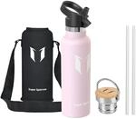 Sparrow Edelstahl Trinkflasche- 0.5L/0.75L/1L- Thermosflasche mit Strohhalm 