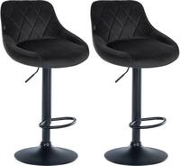 CLP 2er Set Barhocker Lazio Mit Samtbezug I Drehbarer Thekenhocker Mit...
