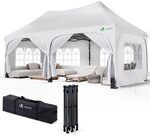 VOUNOT&reg; 3x6m Pavillon Wasserdicht mit 6 Seitenw&auml;nden, Faltpavillon Stabil,