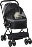 PawHut Hundebuggy f&uuml;r kleine Hunde und Katzen Schwarz 76,5 x 52 x 95 cm