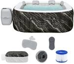 Bestway LED-Whirlpool Hollywood 6 Pers. 180 x 180 x 66 cm Marmor | 140 AirJet-D&uuml;sen