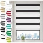 Doppelrollo Klemmfix ohne Bohren 95cm x 130cm Schwarz/Wei&szlig; Duo Rollo Klemmrollo