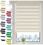 Doppelrollo Klemmfix ohne Bohren 95cm x 130cm Creme Duo Rollo Klemmrollo