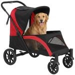 PawHut Hundewagen Hundebuggy klappbar f&uuml;r gro&szlig;e Hunde & Katzen bis 30 kg
