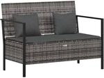 vidaXL Gartenbank, Sitzbank 2-Sitzer mit Kissen, Parkbank mit Stauraum...