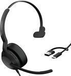Jabra Evolve2 50 - USB-A/USB-C - schnurgebundenes Mono Headset Zertifiziert f&uuml;r