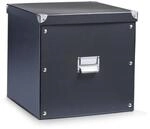 Zeller 17635 Aufbewahrungsbox, Pappe / 33.5 x 33 x 32, schwarz, 33,5 x 33 x 32 cm