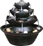 dobar&reg; Design Tischbrunnen 96410e - Zimmerbrunnen dreistufig in Steinoptik - Kleiner