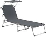 [en.casa] Sonnenliege mit Dach Legorreta Liegestuhl klappbar Strandliege