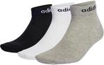 adidas Unisex Think Linear Ankle Socks 3 Pairs, Black/White, 37-40