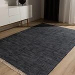 benuta Basic Baumwollteppich Tom - Dunkelblau 80x150 cm - Handgewebter...