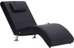 vidaXL Massage-Chaiselongue mit Kissen Schwarz Kunstleder